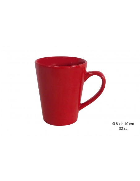 gresmu021   mug conique rouge 32cl  gres