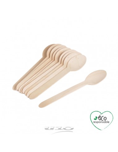 6vae024   set de 12 cuilleres en bois h16cm